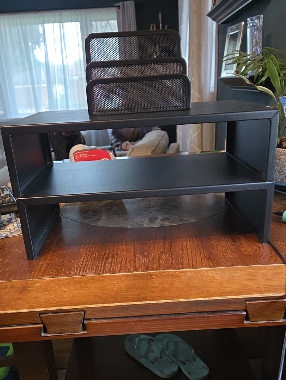 Black Desktop Organizer Shelves And Paper Organizer